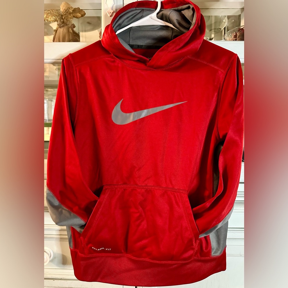 Nike Kids Red and Gray Hoodie